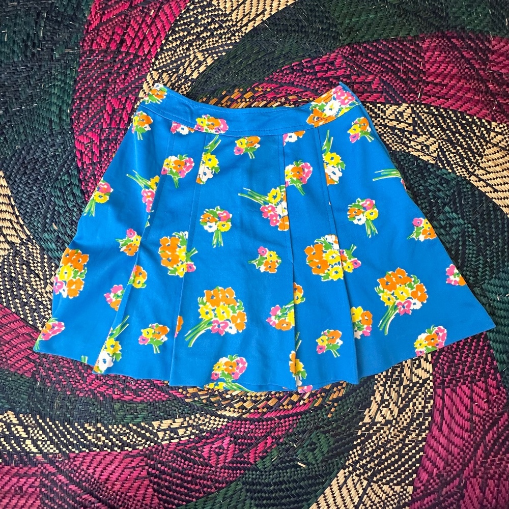 Vintage Floral Pleated Skirt Size 36